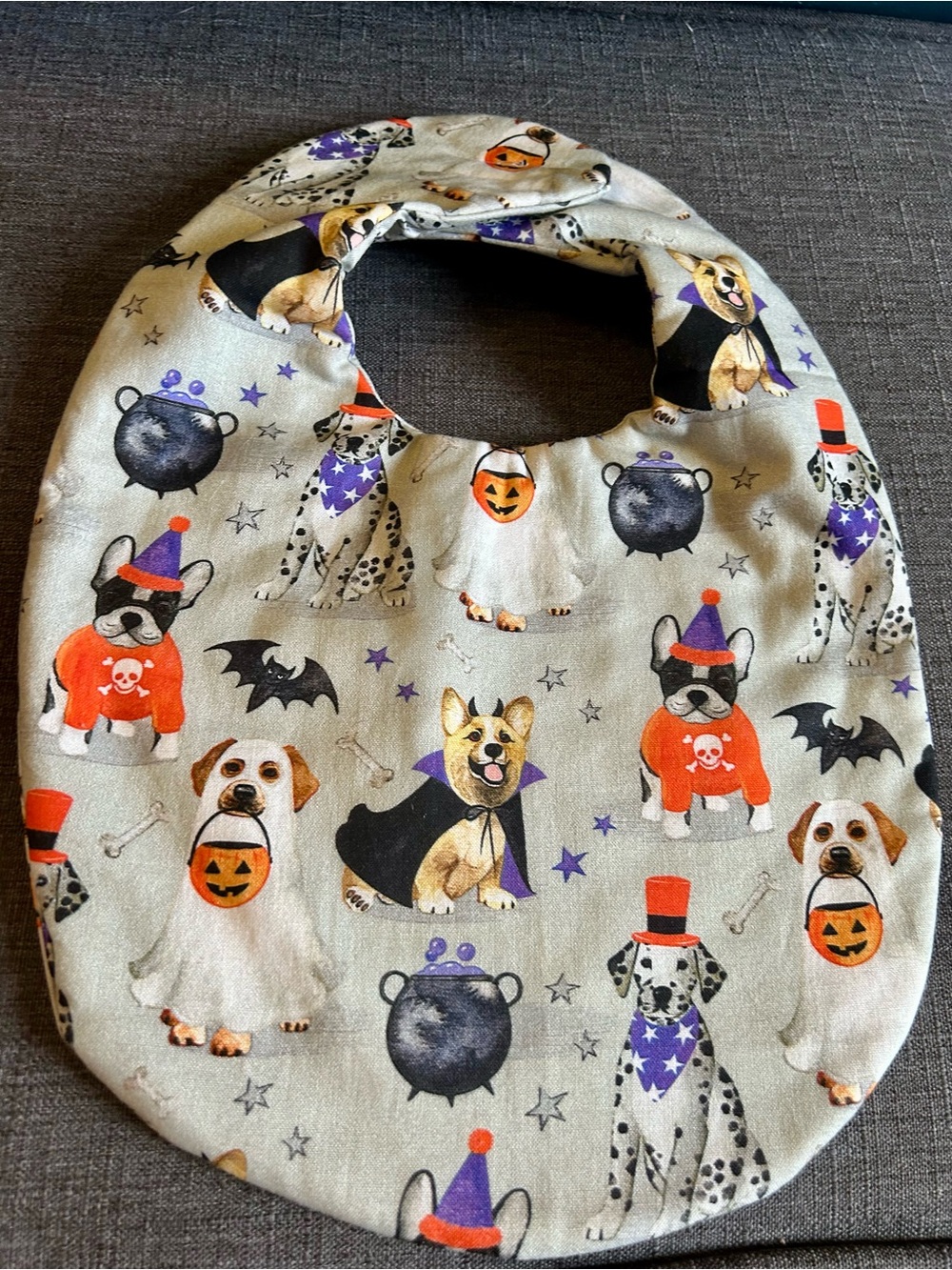 Handmade 100% Cotton Bib Trick Or Treat Dogs